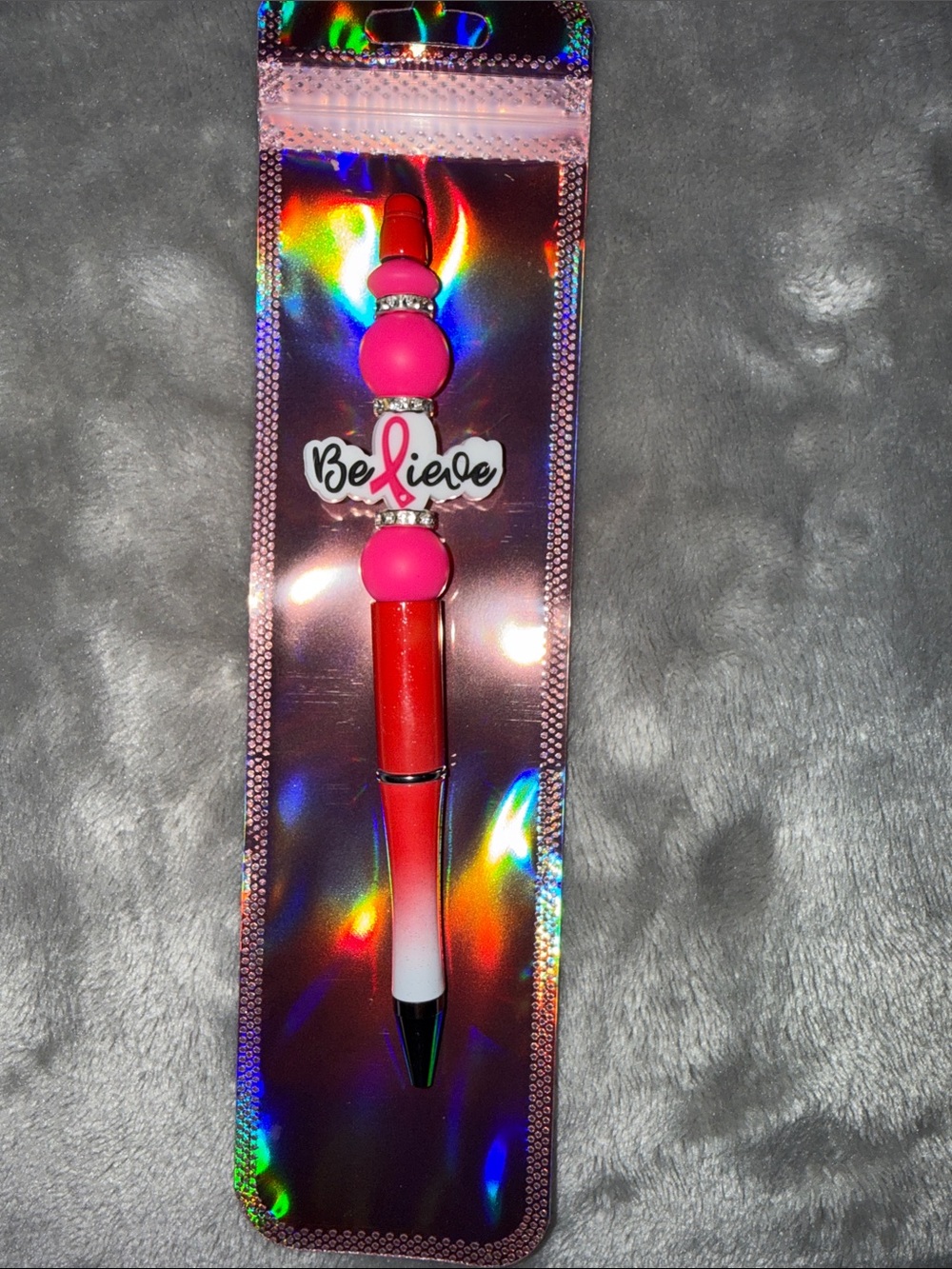 Pink & Red 'Believe' Decorative Stylus Pen - Mobile Accessory